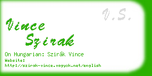 vince szirak business card